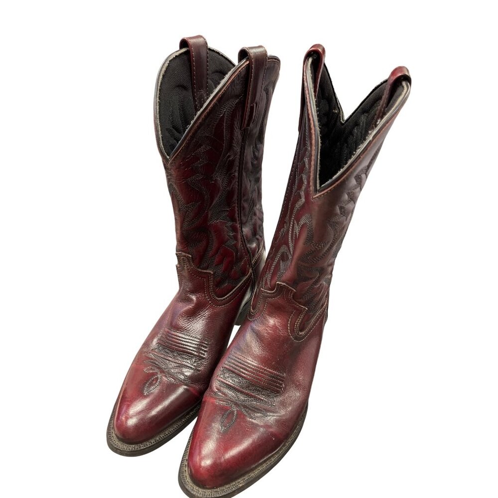 Laredo mens brown leather western mid calf boots sz 9.5D SKU 9947 - Picture 13 of 15